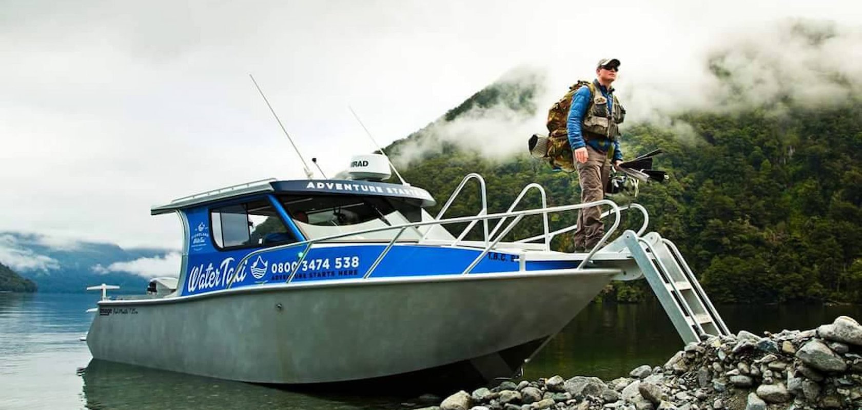 Fishing transport on Lake Te Anau with Fiordland Outdoors