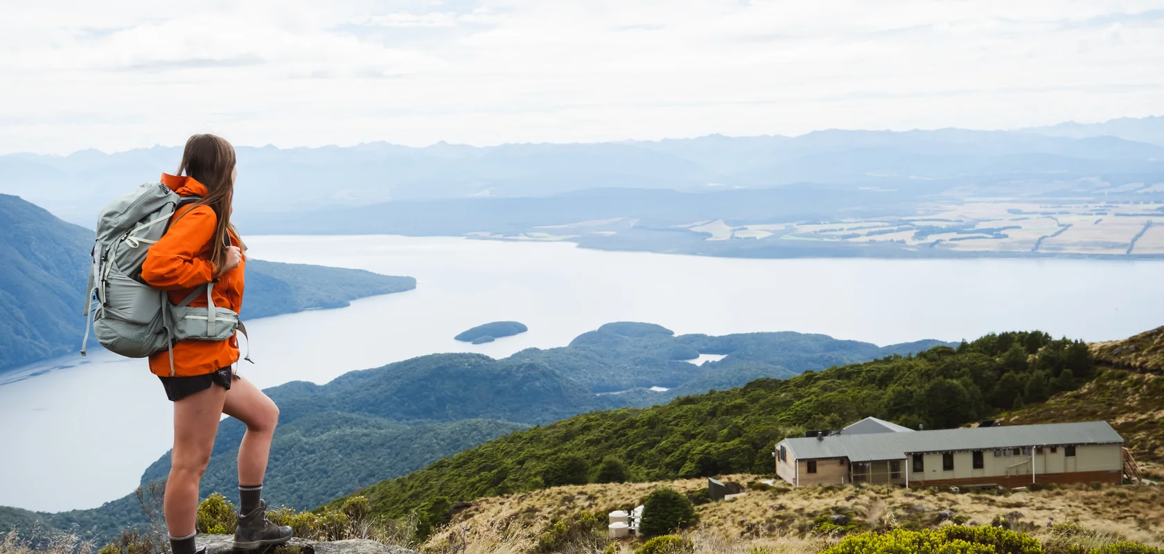 Kepler Track Day Walk looking over Luxmore Hut