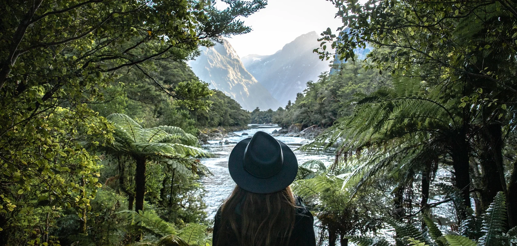 Looking through the trees out to Lake Ada, Milford Track Day Walk, Fiordland Outdoors